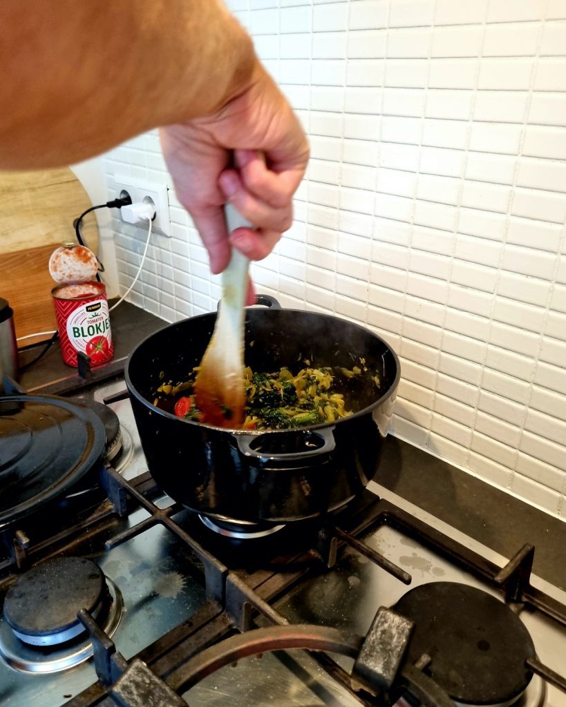 Pittig spinazie recept.