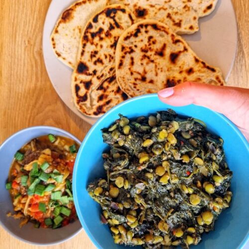 Pittige spinazie curry op Indiase wijze.