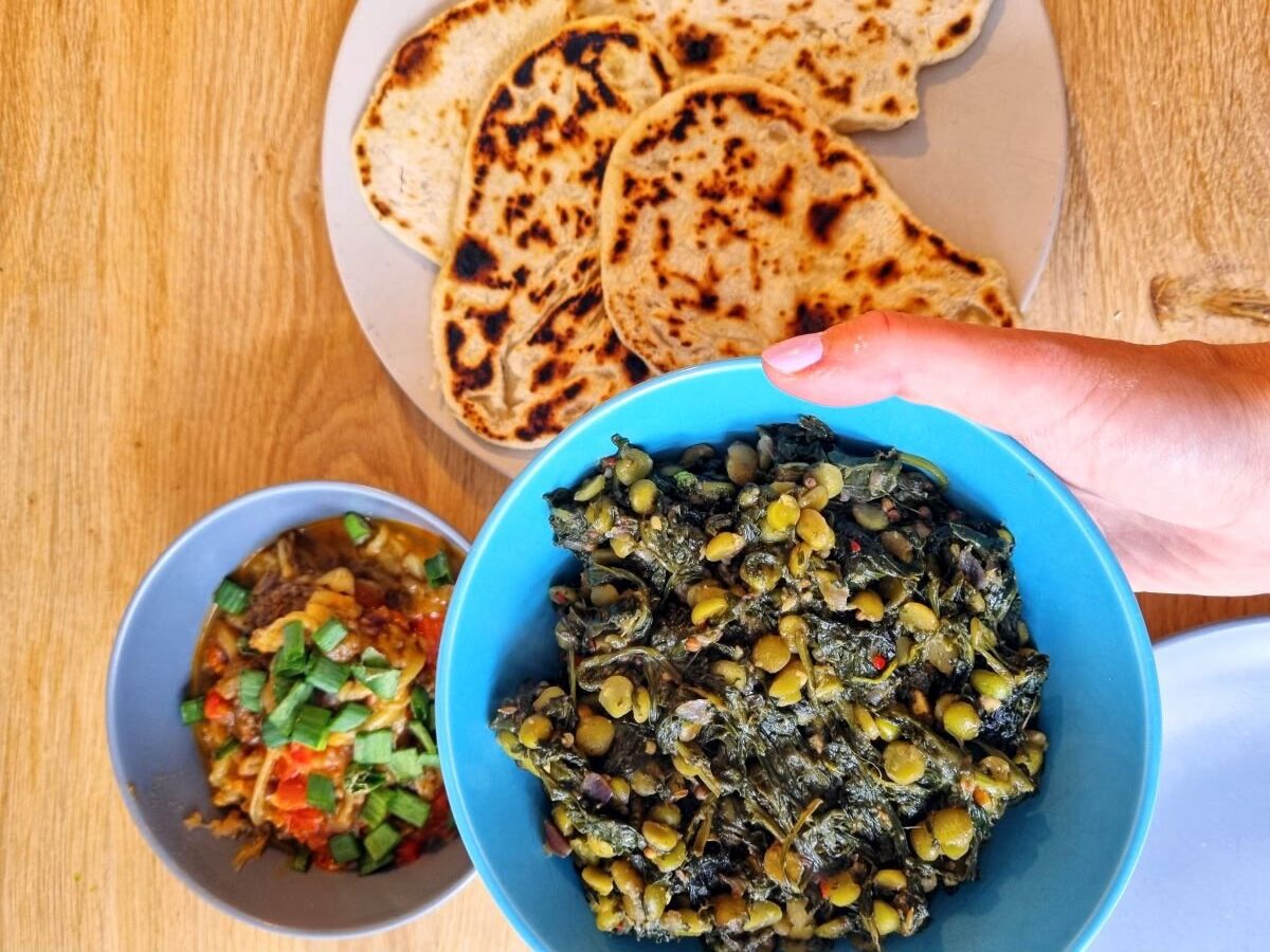 Pittige spinazie curry op Indiase wijze.