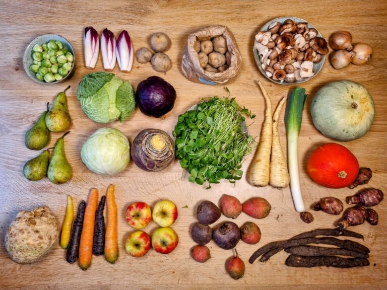 Seizoensgroenten en seizoensfruit van februari.