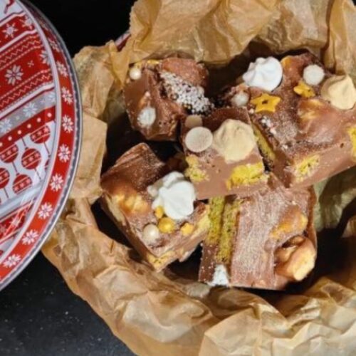 Fudge van overgebleven kerstkransjes.