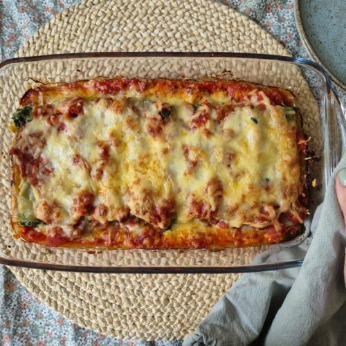 Cannelloni met spinazie vegetarische ovenschotel.