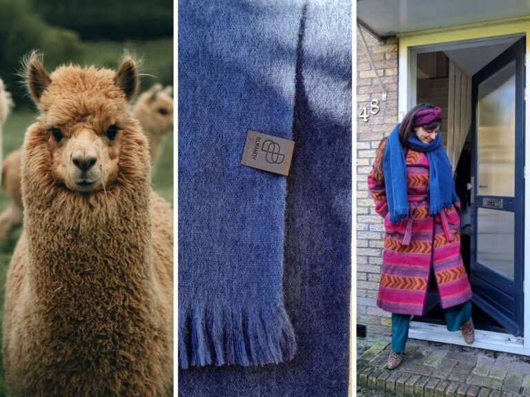 Duurzame sjaal van Bufandy gemaakt van alpacawol uit Peru.