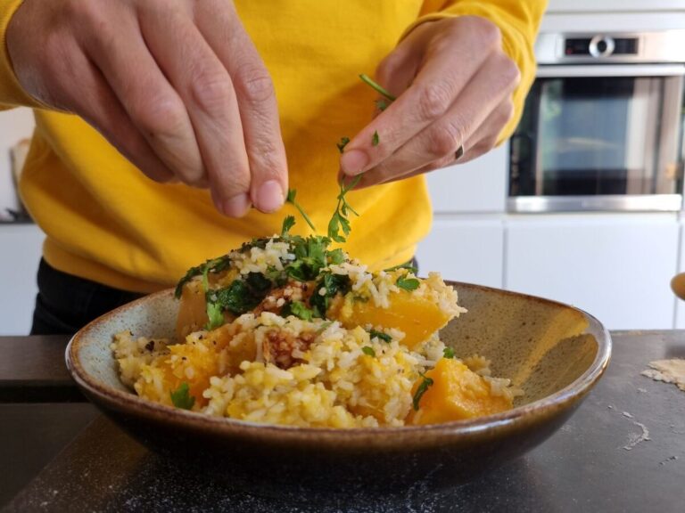 Vegan pompoenstamppot met Aziatische twist.