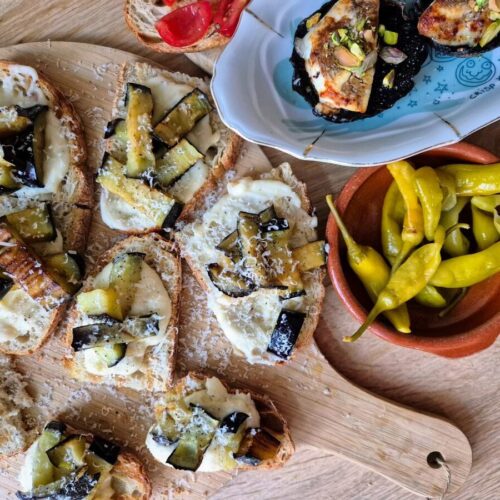 Bruschetta met Parmezaancrème.