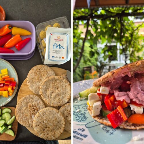 Snelle falafel met volkoren pita.
