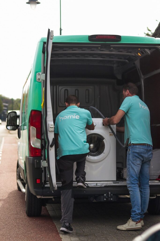 Homie, sustainable washing machine rental.