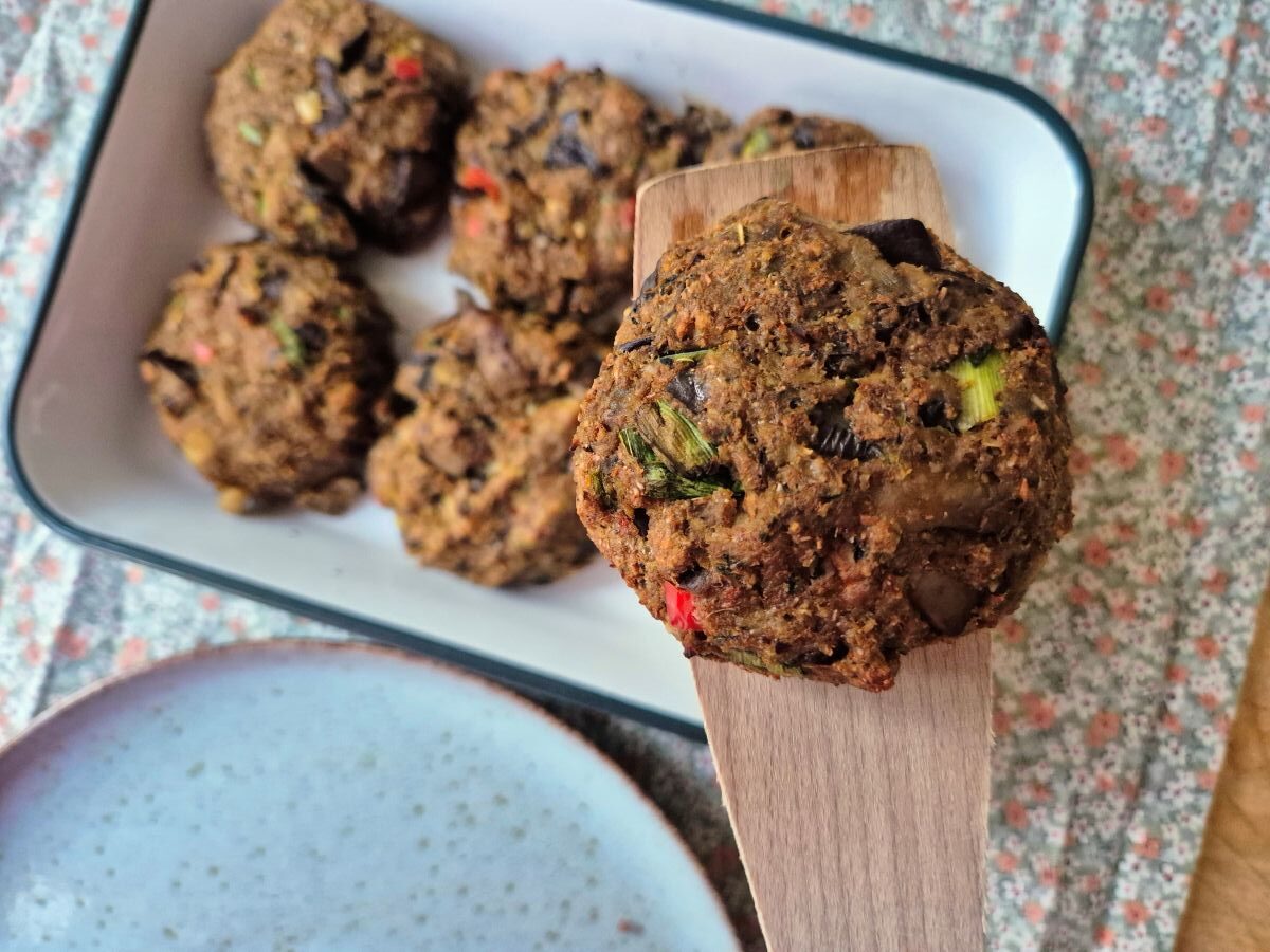 Aubergineburger recept.