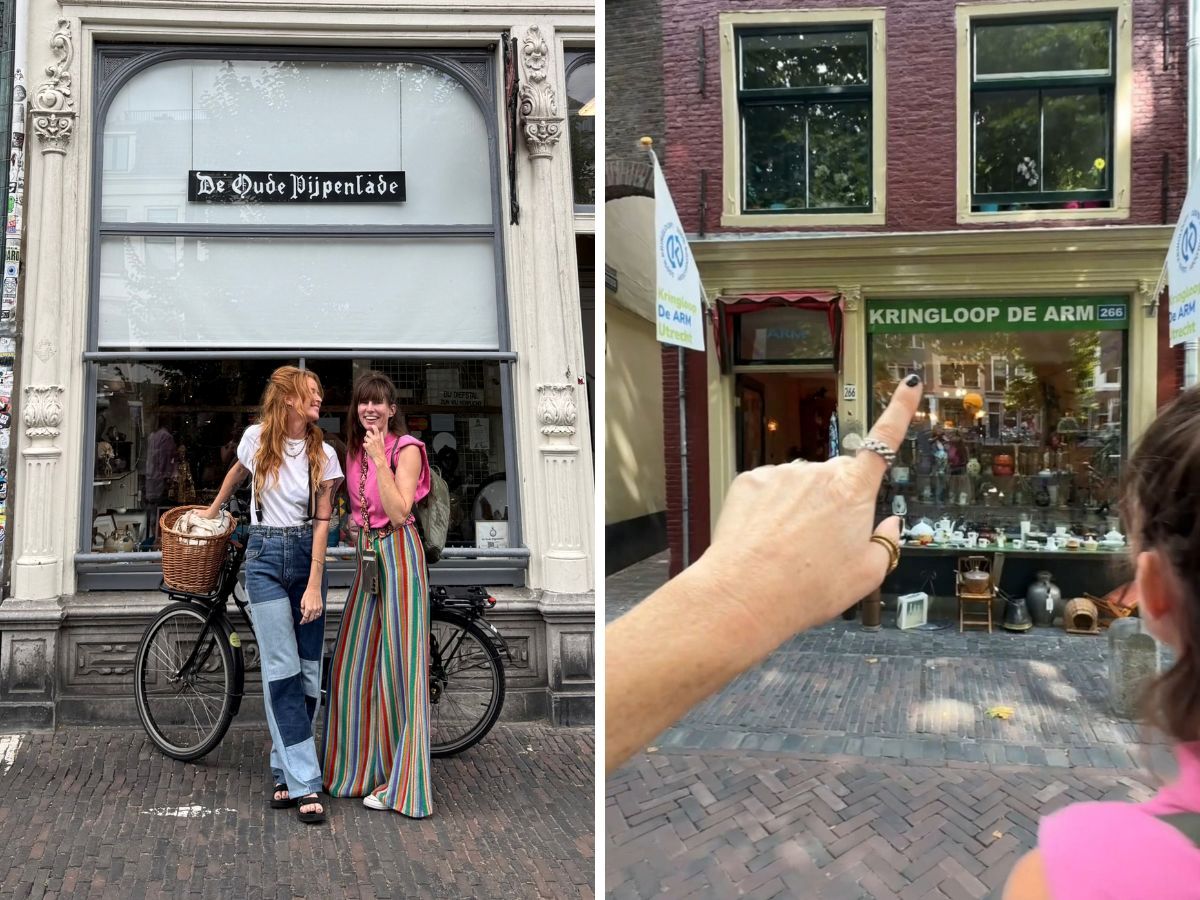 Second-hand shops Oudegracht Utrecht.